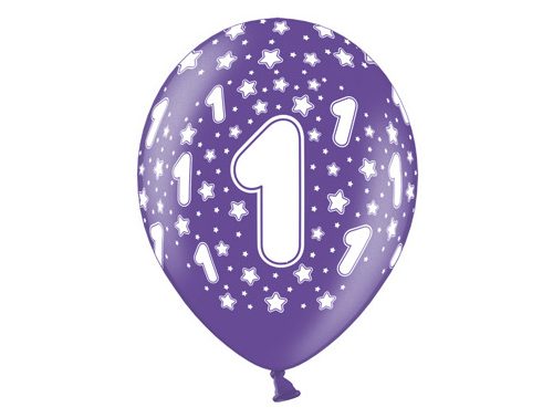 Palloncini 30cm, 1st Birthday, Metallic Mix, 6 pezzi