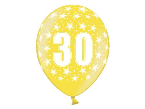 Palloncini 30cm, 30th Birthday, Metallic Mix, 6 pezzi