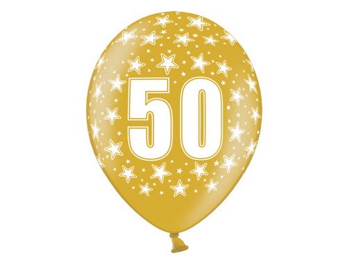 Palloncini 30cm, 50th Birthday, Metallic Mix, 50 pezzi