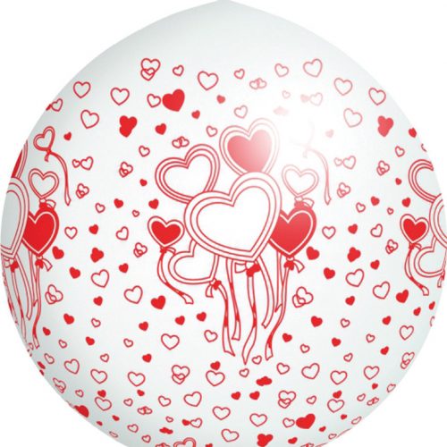 Palloncini con cuori 1m, Hearts, bianchi
