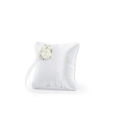 Cuscino portafedi fiori bianchi