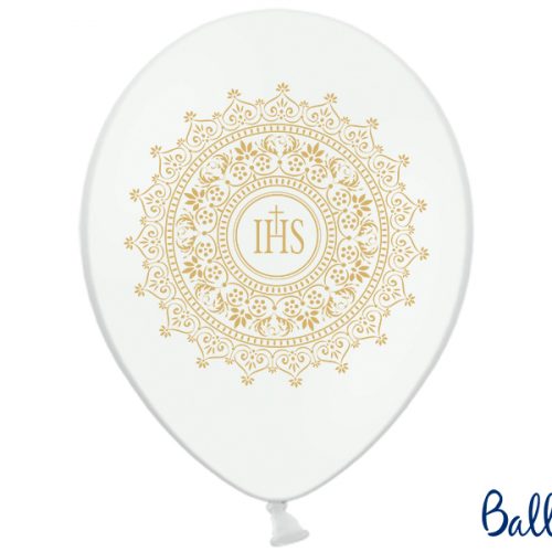 Palloncini 30cm, IHS, Metallic Pure White, 6 pezzi