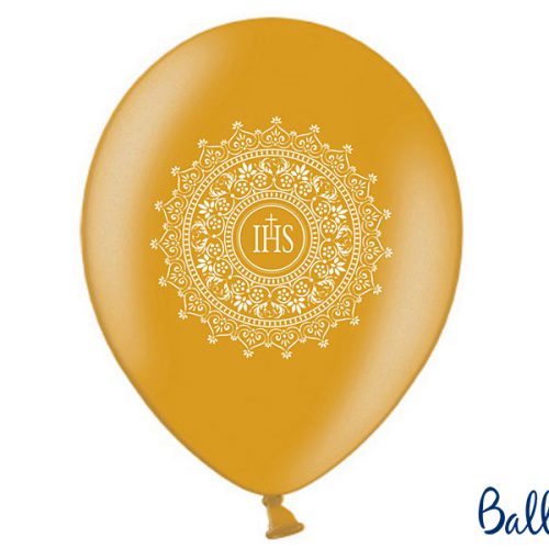 Palloncini 30cm, IHS, Metallic Gold with, 6 pezzi