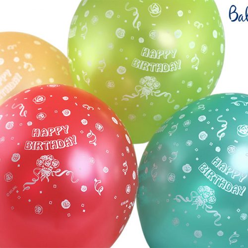 Palloncini 30cm Metallic Mix "Happy birthday", 50  pezzi