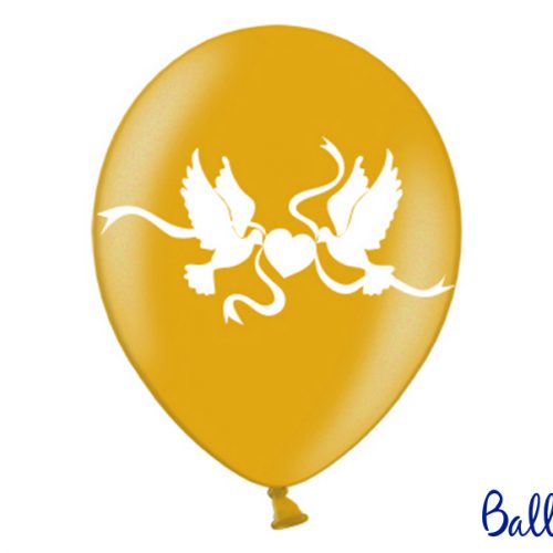 Palloncini 30cm, Doves, Metallic Gold, 50 pezzi