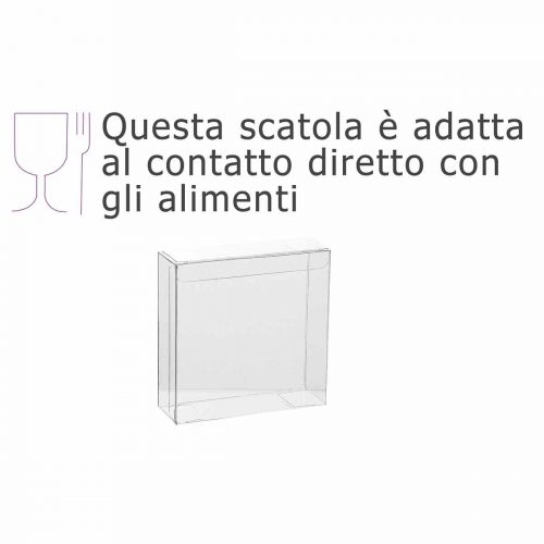 Scatola confetti trasparente quadrata