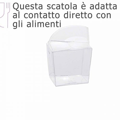 Scatola trasparente confetti con manico