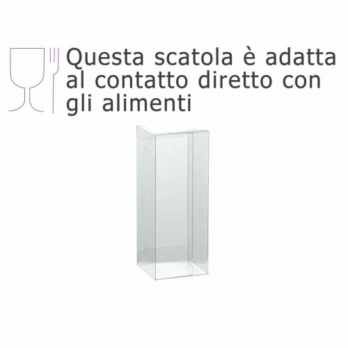 Scatola trasparente rettangolare alta