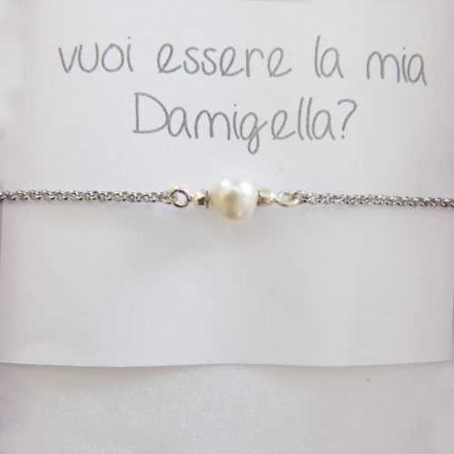 Bracciale argento con perle