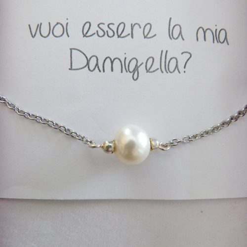 Bracciale argento con perle