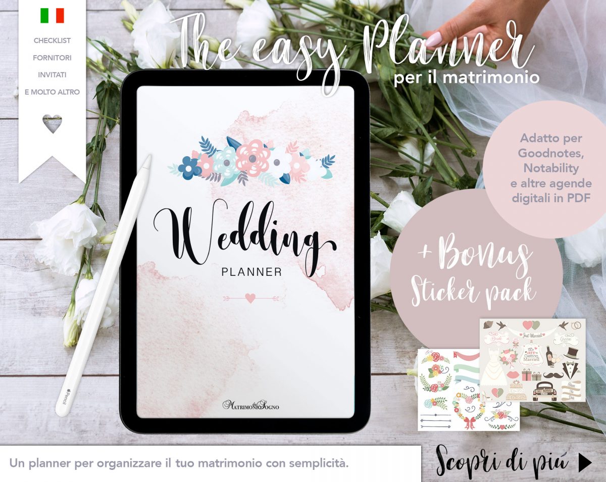 agenda per organizzare il matrimonio