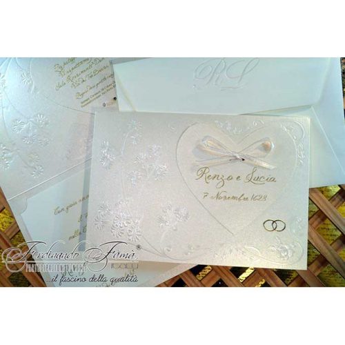 Partecipazioni cuore e fiocco