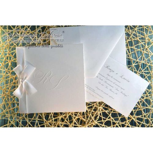 Partecipazioni classiche quadrate fiocco