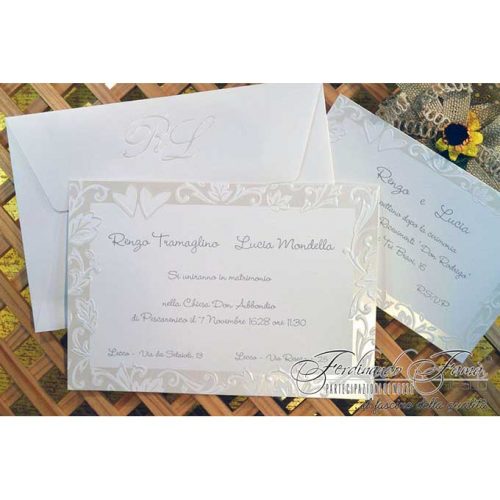 Partecipazioni cornice perlata