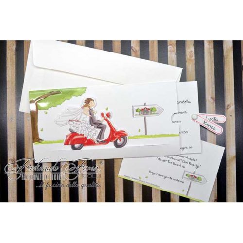 Partecipazioni sposi vespa