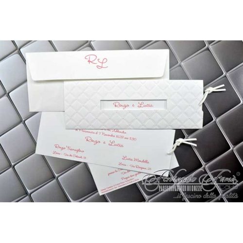 Partecipazioni rettangolari cordino