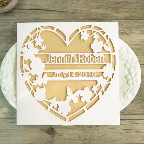 Partecipazioni matrimonio cuore e iniziali